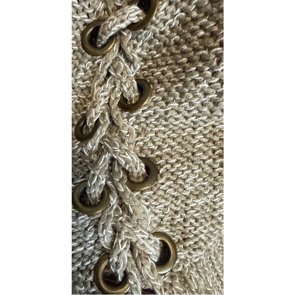 Women's MERI SKYE V-Neck Sweater 5X Beige White - Picture 3 of 8